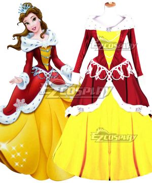 Disney Beauty and The Beast Christmas Princess Belle Cosplay