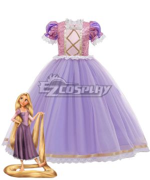 Kids Child Size Disney Tangled Rapunzel Princess Cosplay