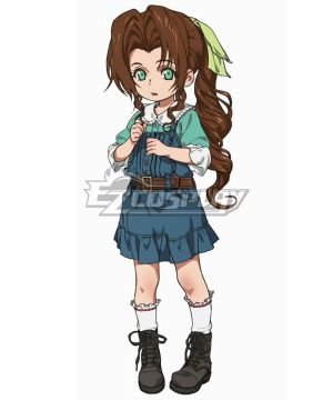 VII Remake FF7 Aerith Gainsborough Kid Blue Cosplay