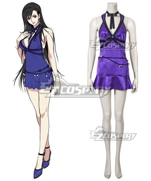 VII Remake FF7 Tifa Lockhart Purple Cosplay  B Edition