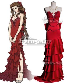 Final Fantasy VII Remake FF7 Aerith Gainsborough Red Cosplay Costume B Edition