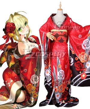 FGO Saber Caster Nero Claudius Kimono Cosplay