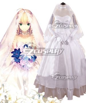 Saber Altria Pendragon The Tenth Anniversary Wedding Dress Cosplay