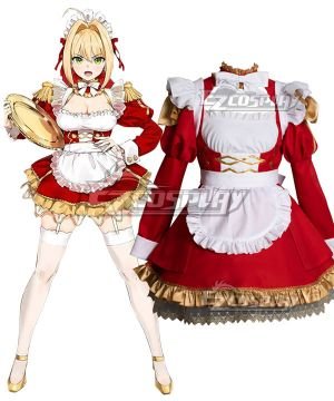 Fate Grand Order Saber Nero Claudius Caesar Augustus Germanicus Maid Cosplay