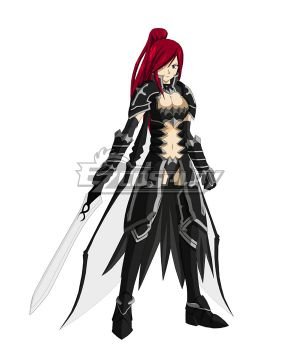 Erza Scarlet Black Wing Armor Cosplay