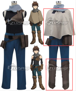 Haruhiro Cosplay  - Only Cloak, Breastplate, Gloves, Belt, Waist Bag and Leg wear