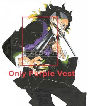  Kimetsu No Yaiba Genya Shinazugawa Cosplay  - Only Purple Vest