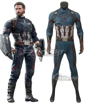 Marvel Avengers 3: Infinity War Captain America Steven Rogers Zentai Jumpsuit Cosplay