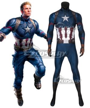 Marvel Avengers 4: Endgame Steven Rogers Captain America Jumpsuit Cosplay