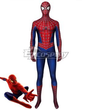 Marvel 2002 Movie Spider-Man  Tobey Maguire Jumpsuit Cosplay