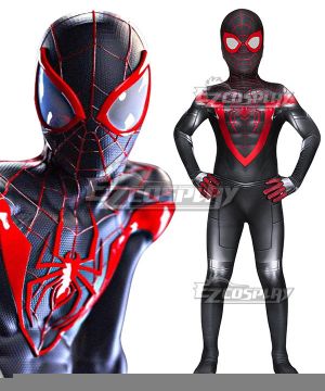 Kids PS5 Marvel 2021 Spider-Man: Miles Morales Zentai Jumpsuit Cosplay