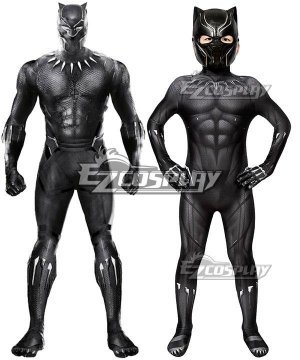 Kids Marvel Black Panther 2018 Movie TChalla Black Panther Zentai Jumpsuit Cosplay