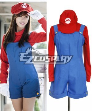 Feminine Super Mario Bros Mario Cosplay Costume