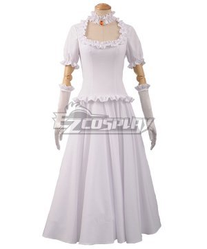 New Super Mario Bros. U Deluxe Toad Ghost Princess Bowsette White Dress Cosplay