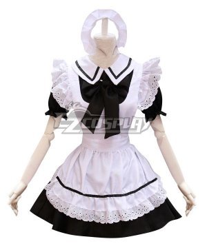 Black and White Lolita Maid Dress Cosplay  - EMDS040Y