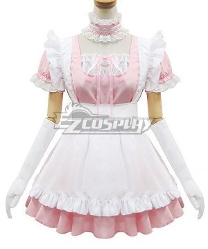 Pink and White Lolita Maid Dress Cosplay  - EMDS047Y