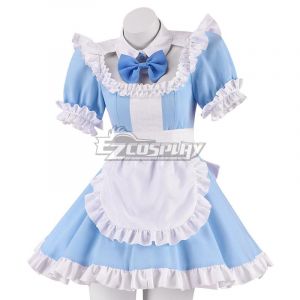 White & Blue Maid Dress Cosplay  - EMDS054Y