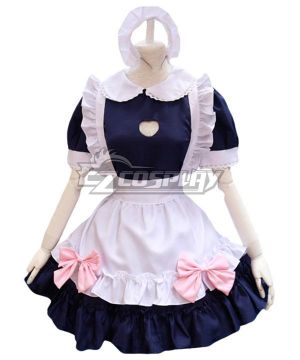 Blue & White Love Maid Dress Cosplay  - EMDS058Y