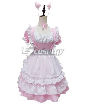 White & Pink Maid Dress Cosplay  - EMDS062Y