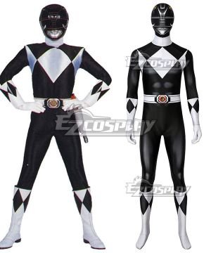 Mighty Morphin Power Rangers Black Ranger Zentai Jumpsuit Cosplay