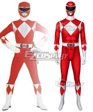 Mighty Morphin Power Rangers Red Ranger Zentai Jumpsuit Cosplay