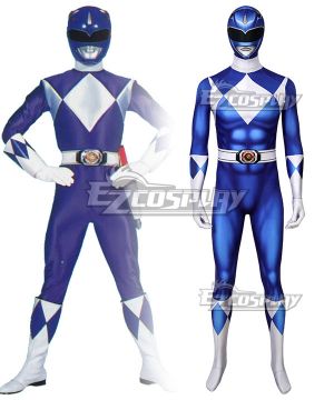 Mighty Morphin Power Rangers Blue Ranger Zentai Jumpsuit Cosplay