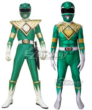 Kids Power Rangers Green Ranger Zentai Jumpsuit Cosplay