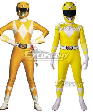 Kids Power Rangers Trini kwan yellow ranger Zentai Jumpsuit Cosplay