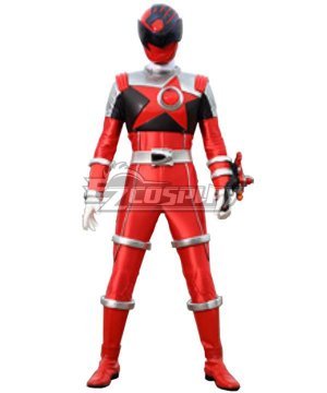 Power Rangers Uchu Sentai Kyuranger Shishi Red Cosplay Costume