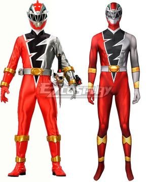 Dino Fury Red Ranger Printed Jumpsuit Zentai Cosplay