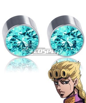 JoJos Bizarre Adventure: Vento Aureo Golden Wind Giorno Giovanna Light Blue Magnet Earrings Cosplay