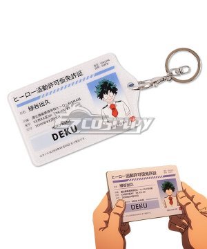 Boku No Hero Akademia Izuku Midoriya Deku Provisional Hero License Card Hanging Keychain Cosplay