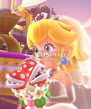 Super Mario Dyssey Princess Peach Wedding Outfit Bouquet Cosplay