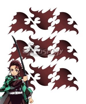 Demon Slayer: Kimetsu No Yaiba Kamado Tanjirou Three Tattoo Stickers Cosplay