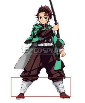 Demon Slayer: Kimetsu No Yaiba Kamado Tanjirou White Leg Wraps Cosplay