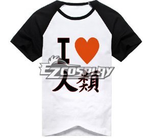 No Game No Life Anime Sora T-shirt Short Black & White Sleeve Cosplay