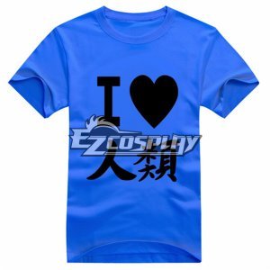 Anime Sora T-shirt Short Blue Sleeve Cosplay