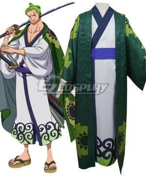 Kids Size One Piece Wano Country Arc Roronoa Zoro Kimono Cosplay
