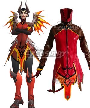 OW Mercy Devil Outfit Halloween Cosplay  - Only Top, Short, Gloves