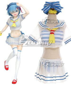 Re: Life In A Different World From Zero Sailor suit swimsuit Rem Cosplay