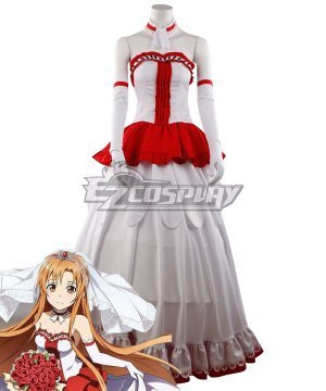 SAO ALO Yuuki Asuna Yuki Asuna Wedding Dress Cosplay