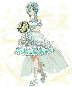 SAO Sword Art Online: Memory Defrag Clairvoyant Integrity Knight Sinon Asada Shino Wedding Dress Cosplay