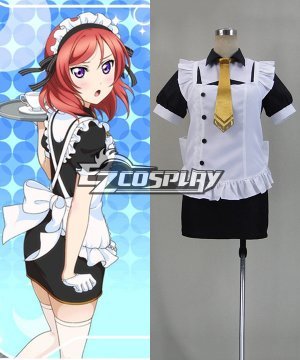 Love Live SR Maki Nishikino Cafe Maid Version Cosplay