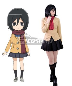 Shingeki! Kyojin Chuugakkou Attack On Titan: Junior High Ackerman Mikasa Cosplay