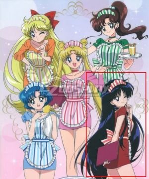 Sailor Moon Sailor Mars Rei Hino Maid Cosplay Costume