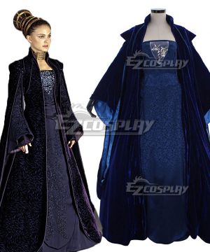 Star Wars Queen Padme Naberrie Amidala Padme Amidala Beaded Indigo Dress Cosplay Costume