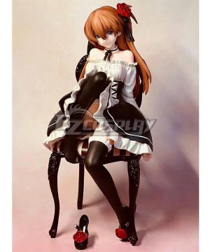 EVA Asuka Langley Sohryu White Black Dress Cosplay