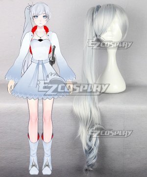 White Weiss Schnee Long White Hair Off-center Ponytail Cosplay