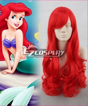 / Ariel 65cm Red Culy Cosplay  Hair
