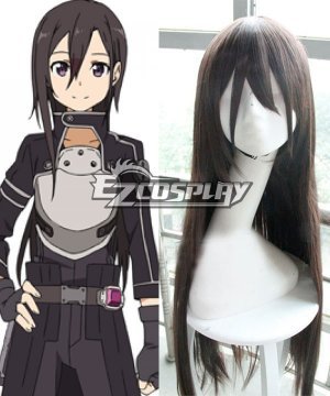 SAO Sodo Ato Onrain Gun Gale Online GGO Kirigaya Kazuto Kirito Long Black Cosplay